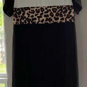 SHEIN Brown and Black Sheath Dress Sleeveless Work